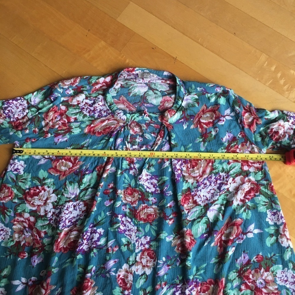 Umgee Teal Pink Floral Dress Tunic Size S - Picture 11 of 17